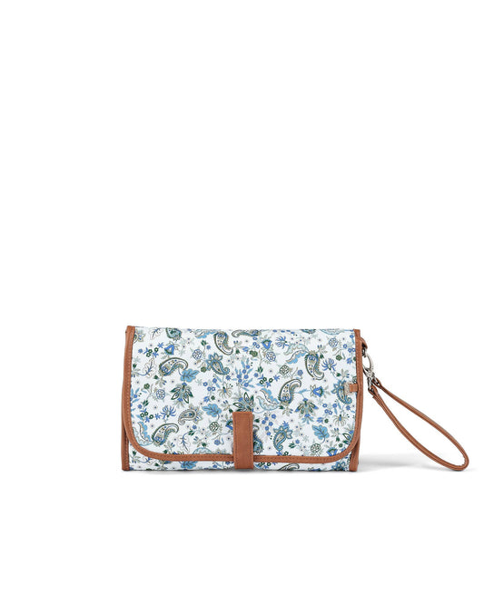 Change Mat Clutch - Blue Paisley/Tan