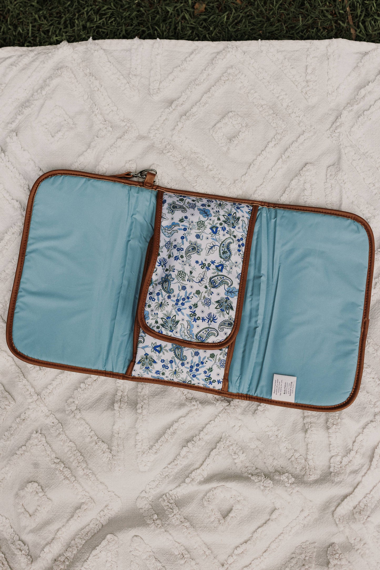 Change Mat Clutch - Blue Paisley/Tan