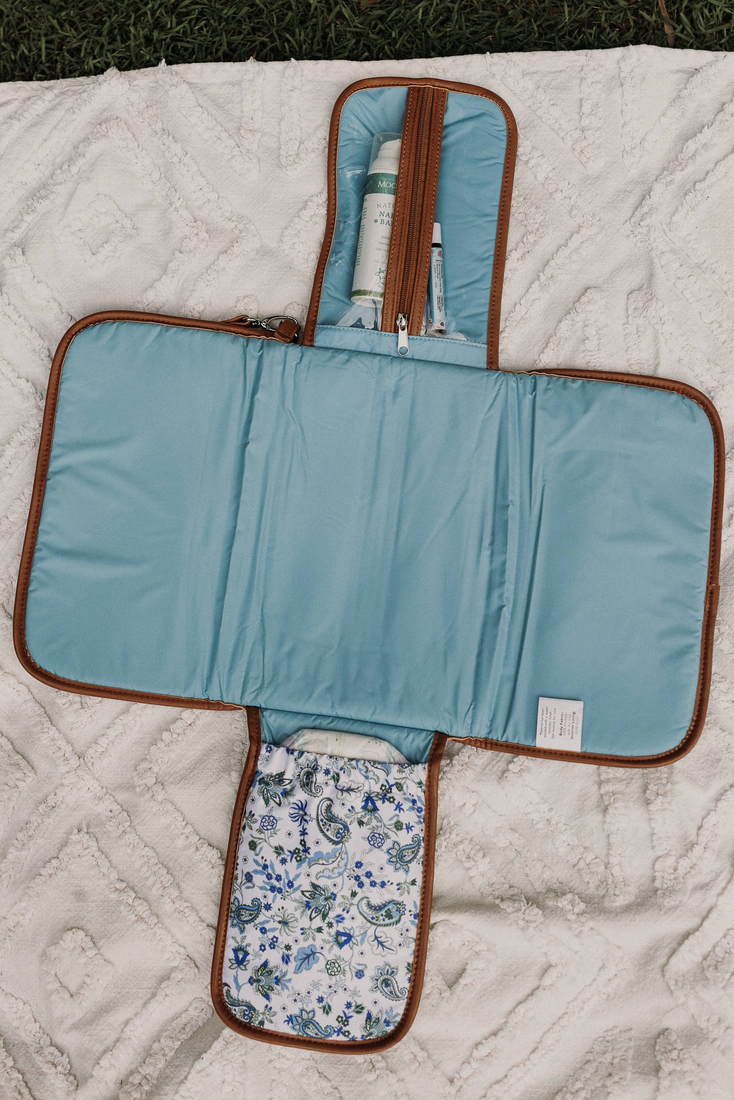 Change Mat Clutch - Blue Paisley/Tan