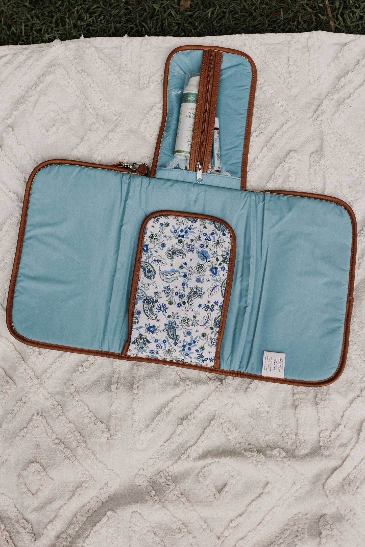 Change Mat Clutch - Blue Paisley/Tan