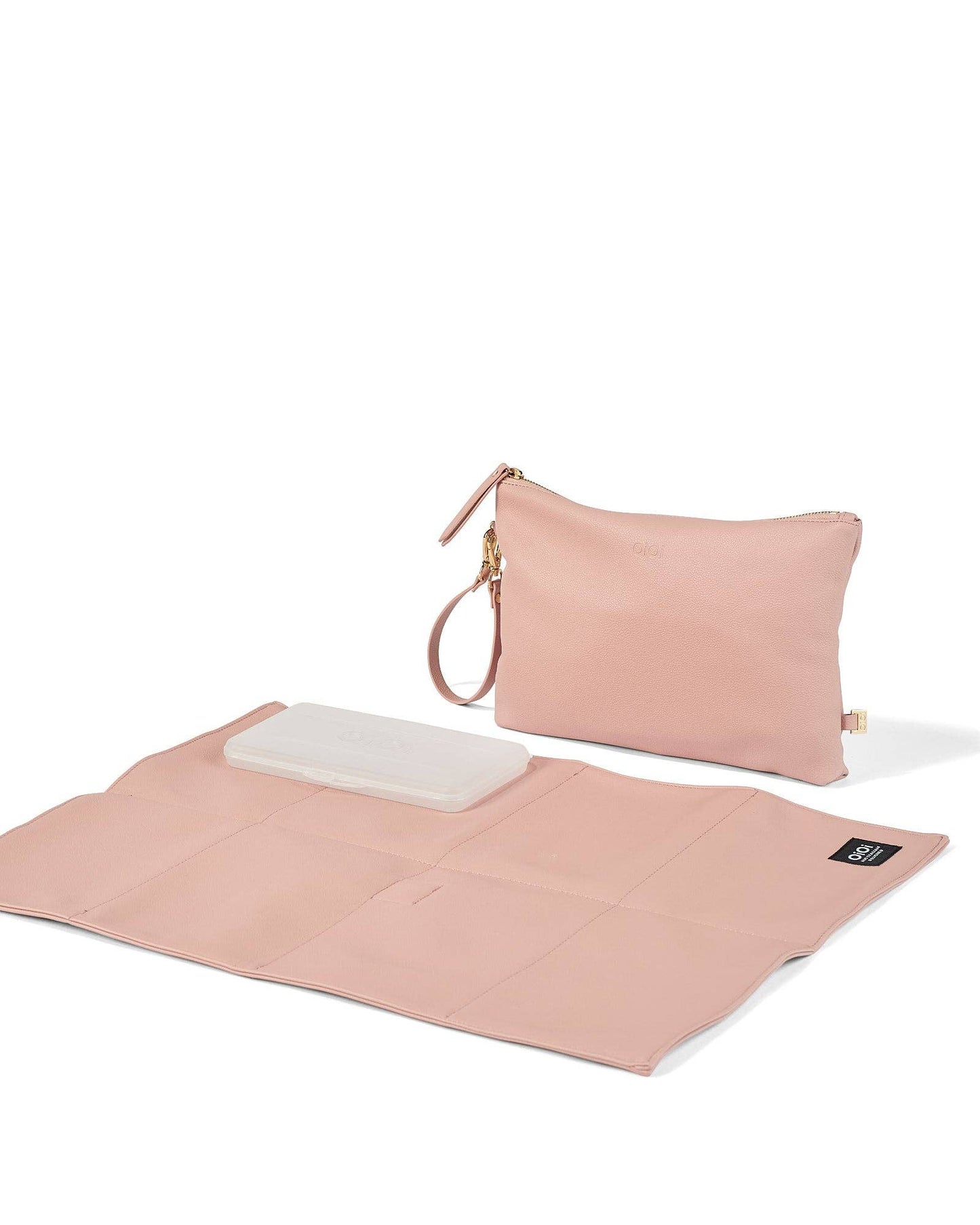 Nappy Changing Pouch - Pink Vegan Leather
