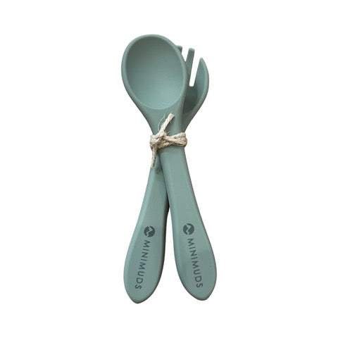 Silicone spoon and fork set