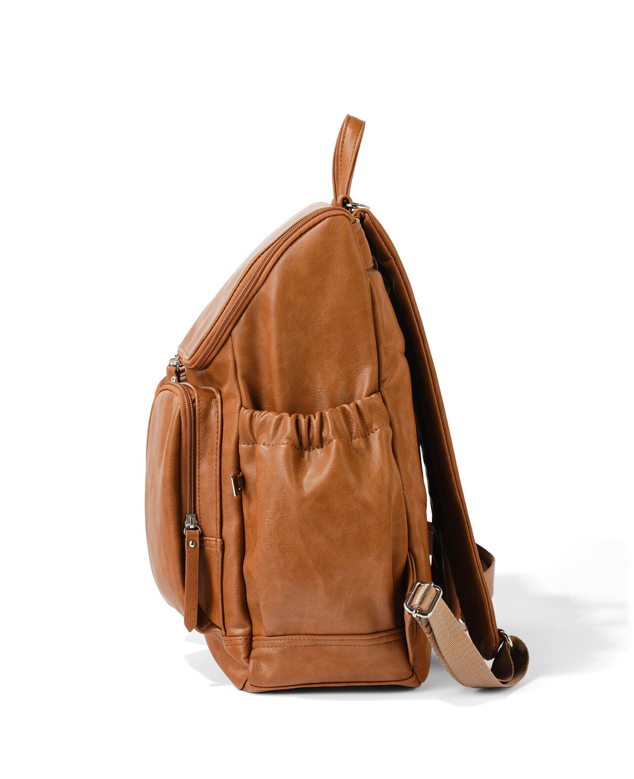 Signature Nappy Backpack - Tan Vegan Leather