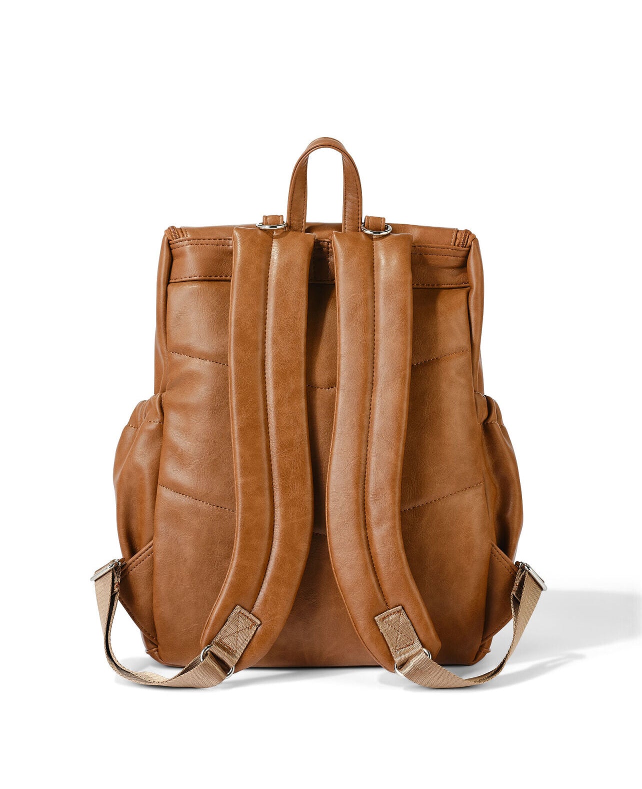 Signature Nappy Backpack - Tan Vegan Leather