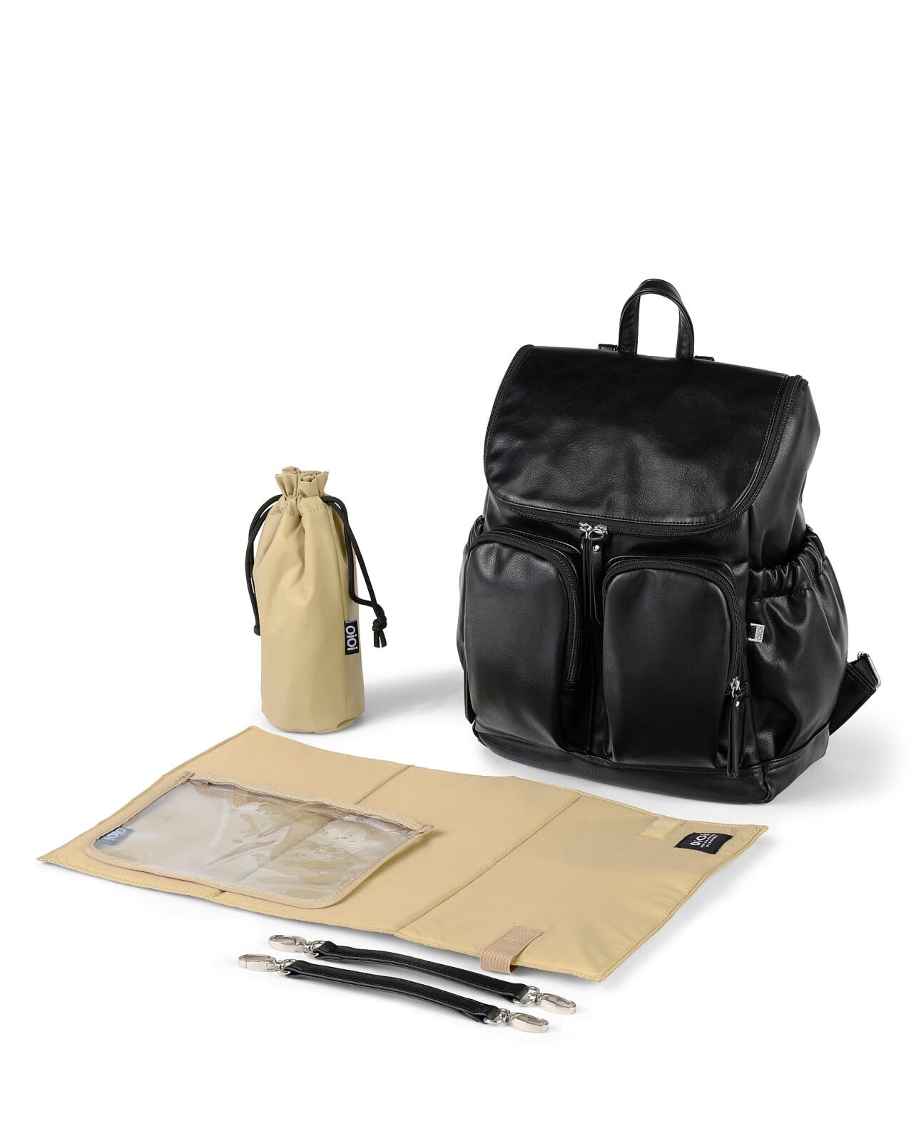 Signature Nappy Backpack - Black Vegan Leather