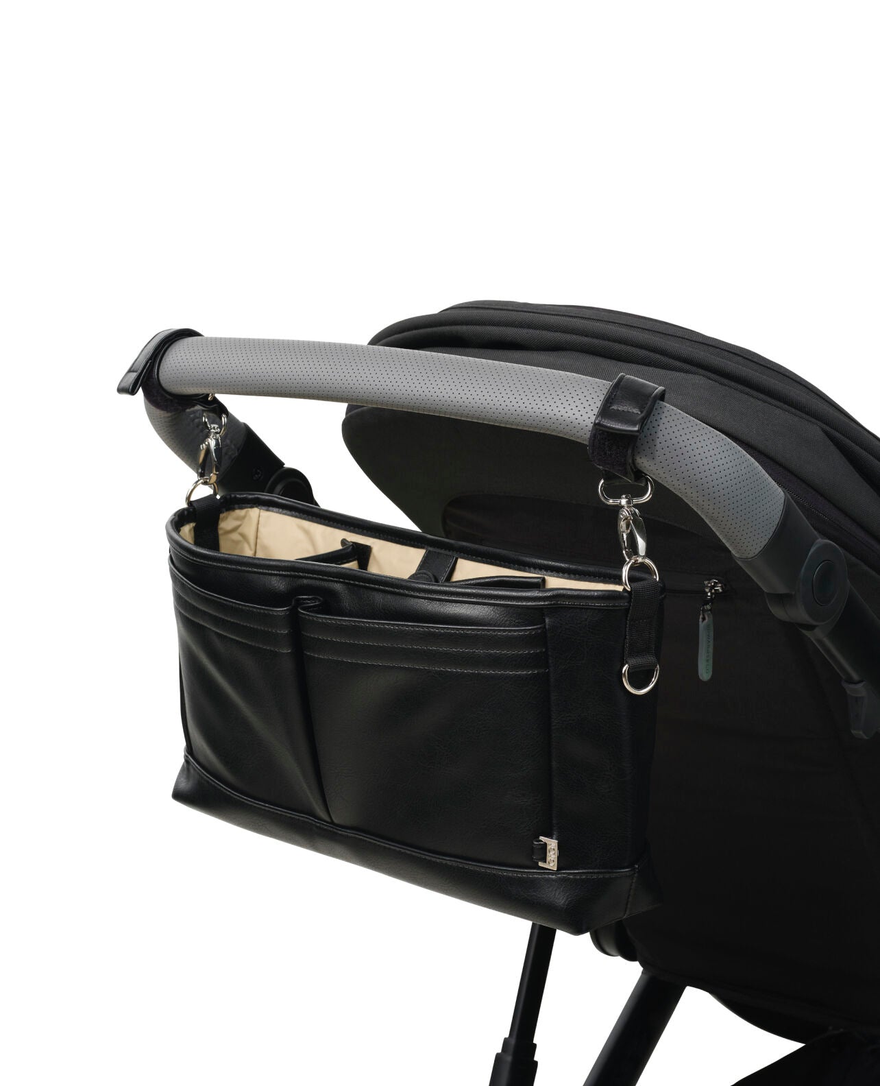Signature Pram Caddy - Black Vegan Leather