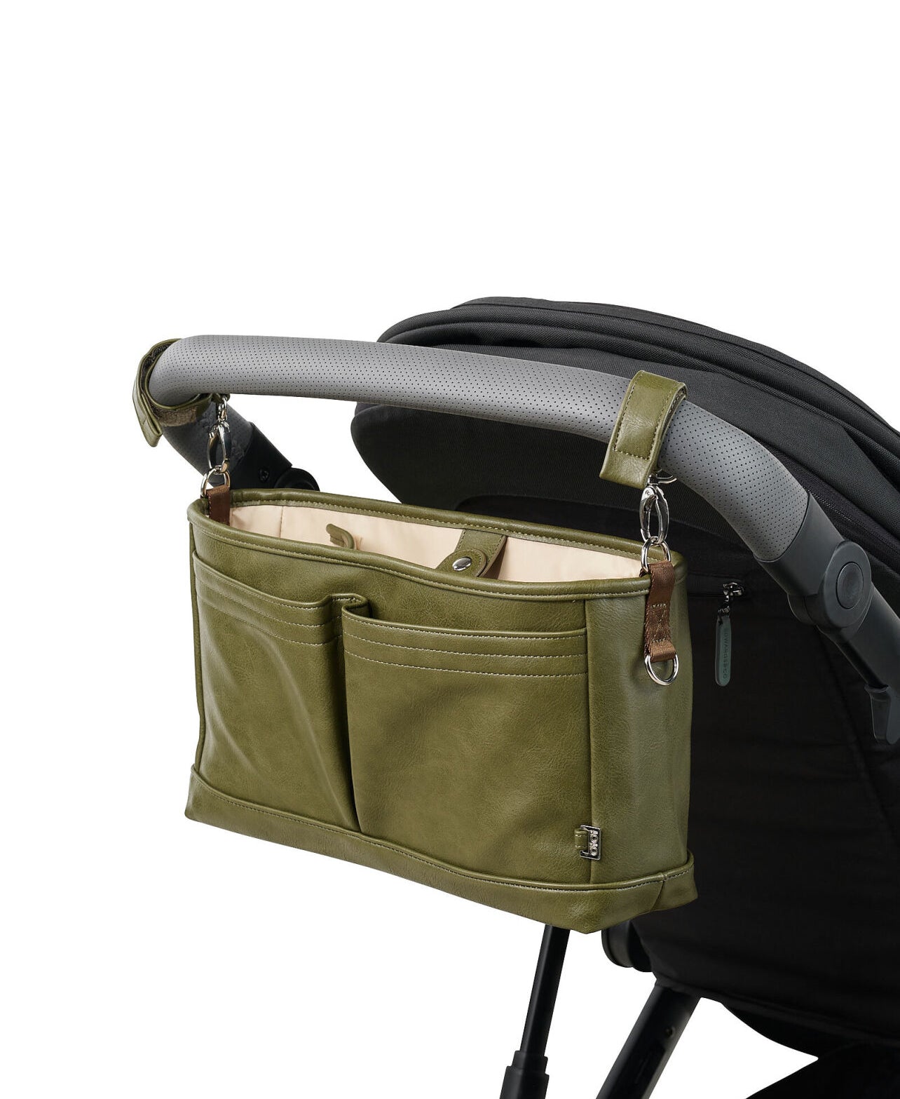 Signature Pram Caddy - Olive Vegan Leather