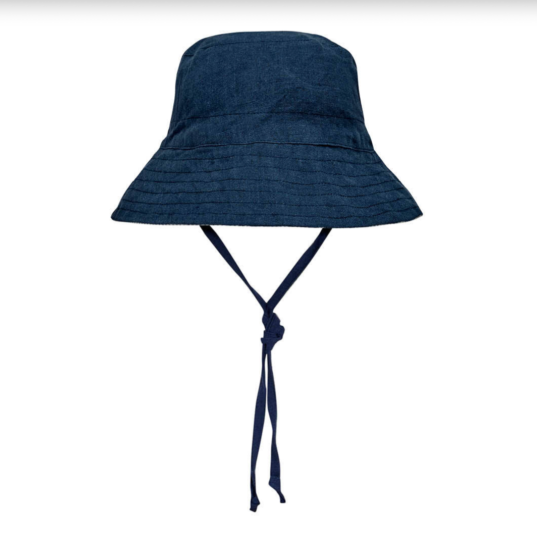 'Explorer' Kids Reversible Bucket Hat - Charlie/Indigo