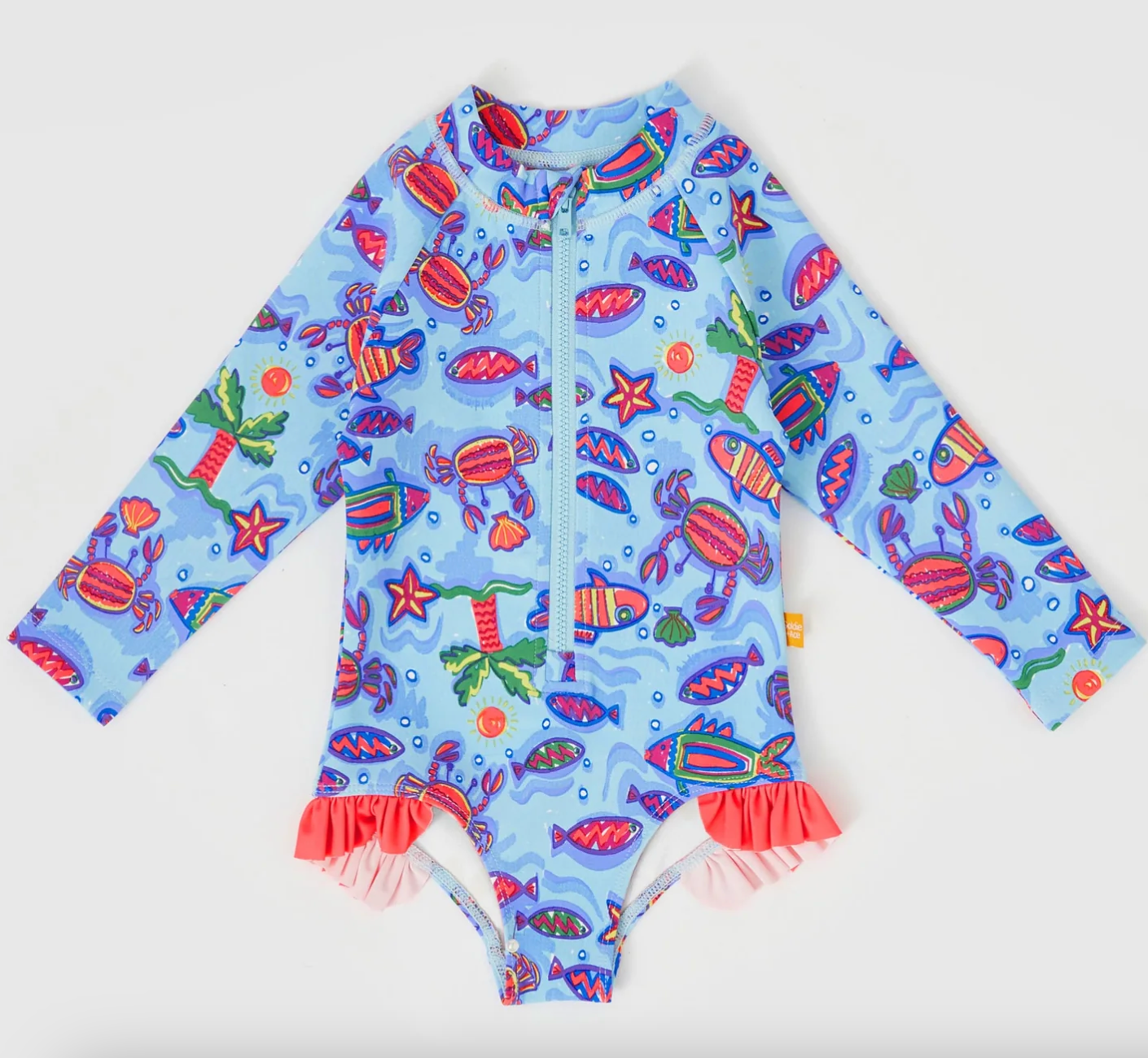 Daydream Island Long Sleeve Frill Swimsuit Crystal Clear