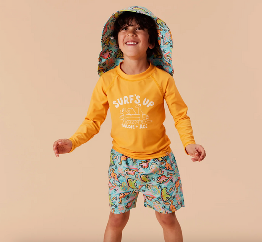 Dino Jungle Board Shorts Sea Foam