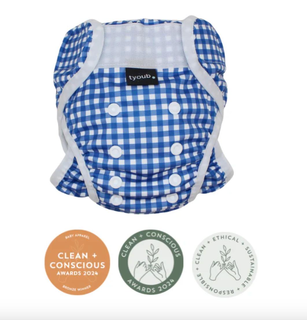 Swim nappy and wet bag - Blue Check
