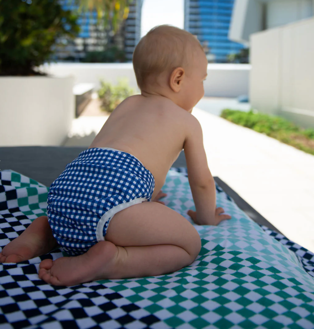 Swim nappy and wet bag - Blue Check