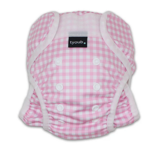 Swim nappy and wet bag - Pink Check