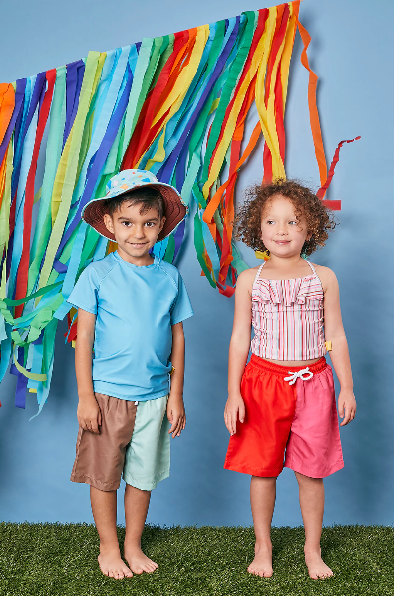 Kids Board Shorts Recycled Material Red/Pink