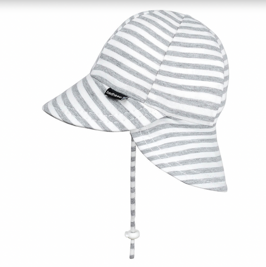 Legionnaire Flap Sun Hat - Grey Stripe