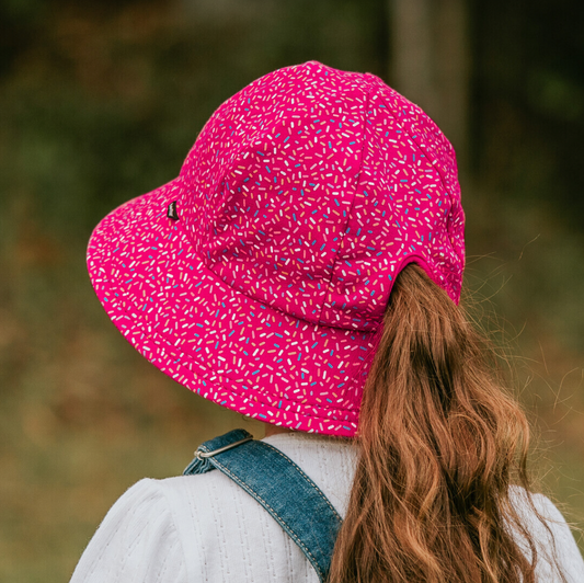 Kids Ponytail Bucket Sun Hat - Sprinkles