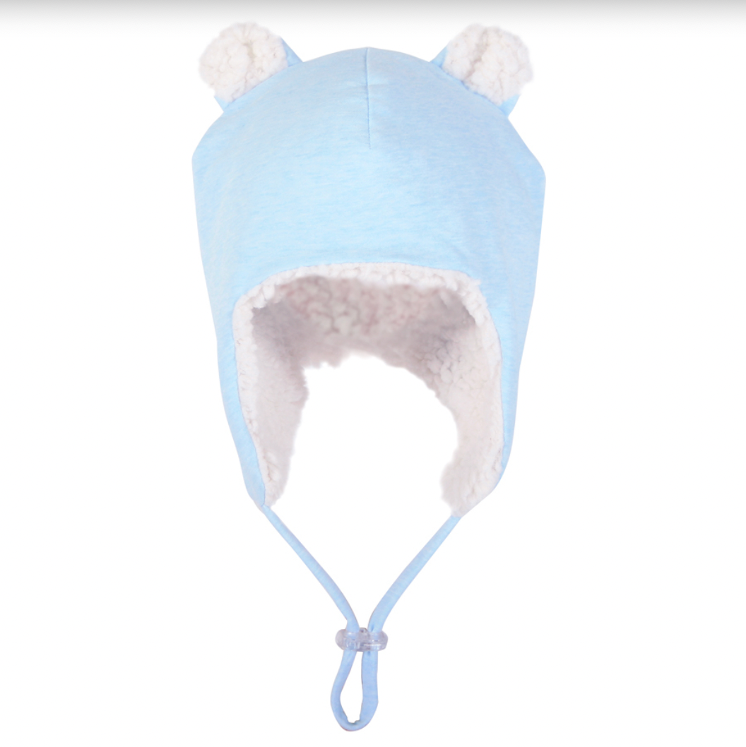 Teddy Fleecy Winter Beanie - Blue Marle