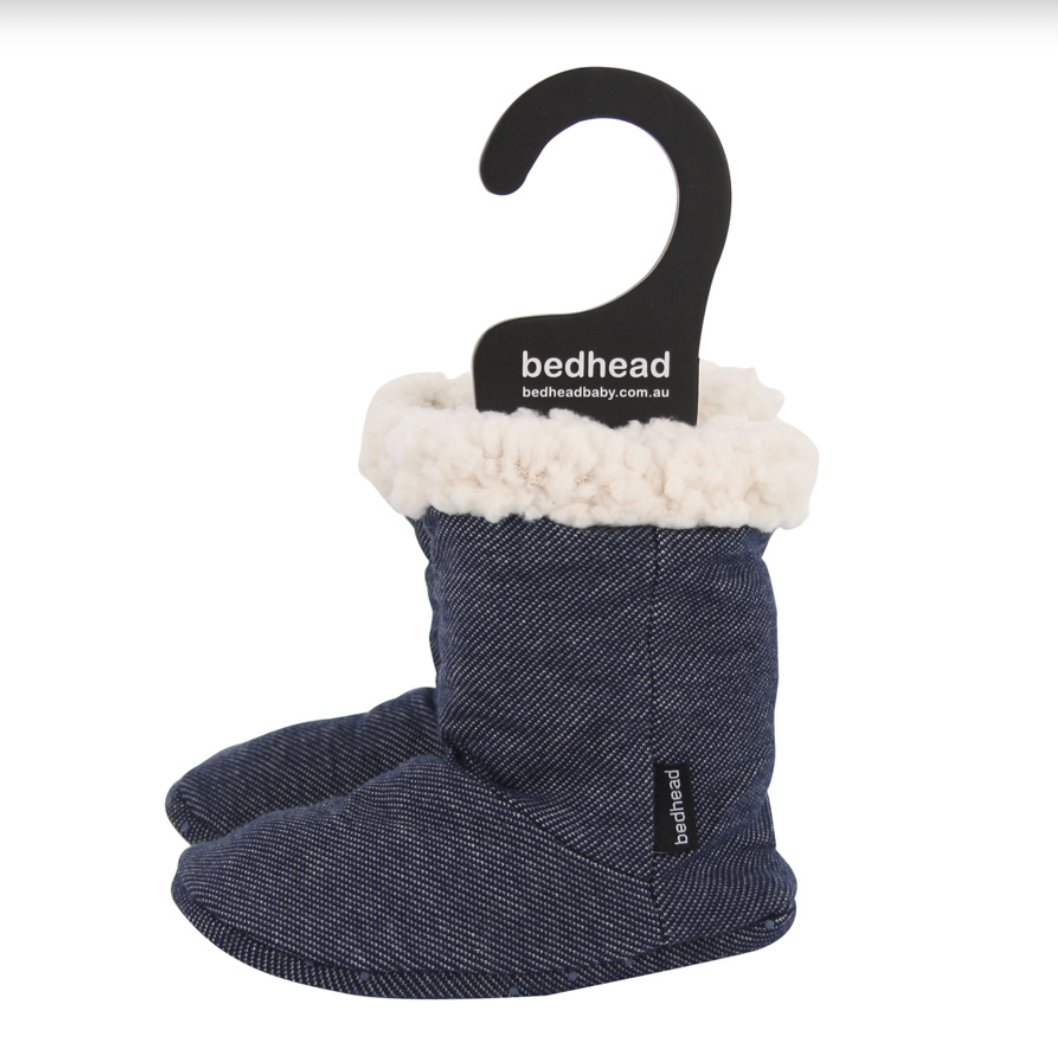 Fleecy Winter Booties - Denim