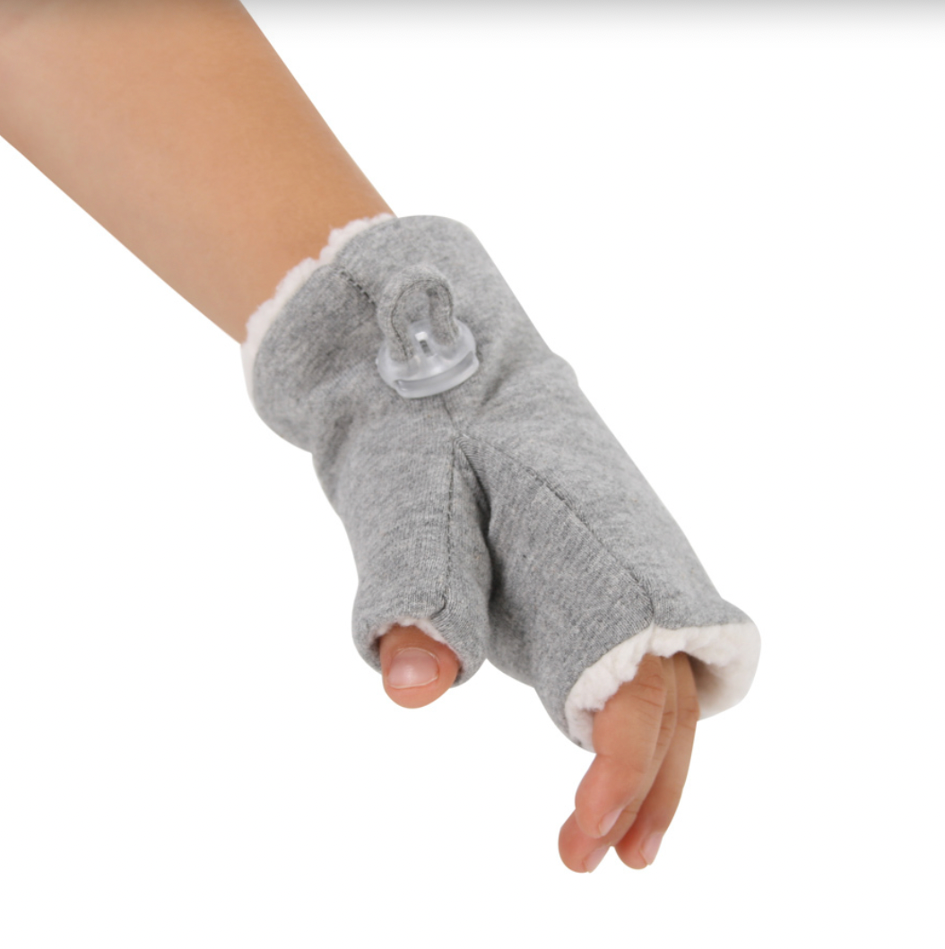 Fleecy Fingerless Kids Mittens - Grey Marle