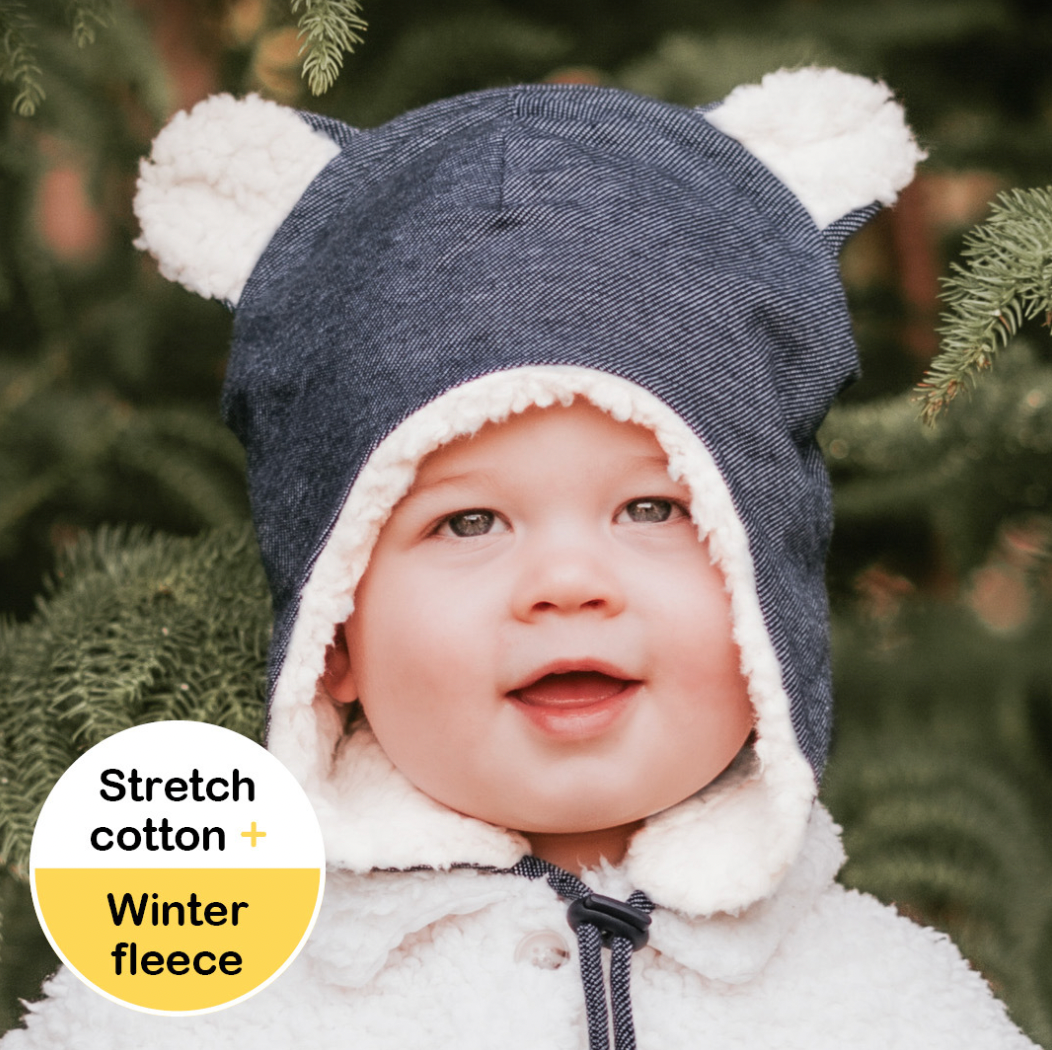 Teddy Fleecy Winter Beanie - Denim