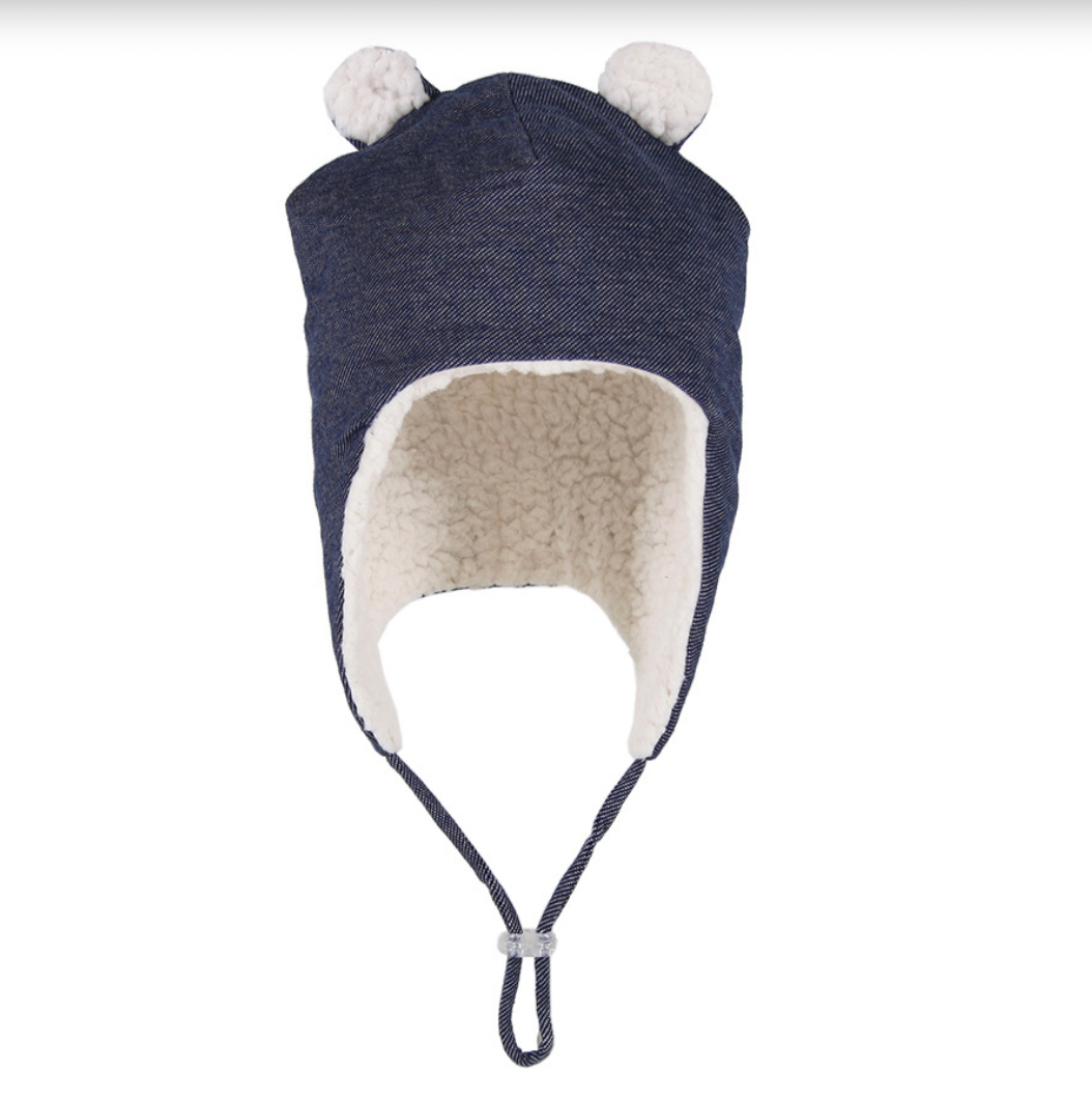 Teddy Fleecy Winter Beanie - Denim