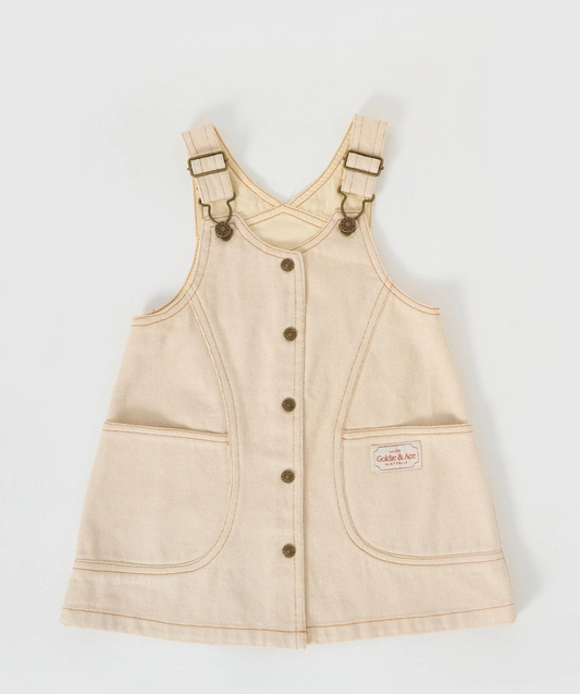 Penelope Pinafore Pocket Dress Oat