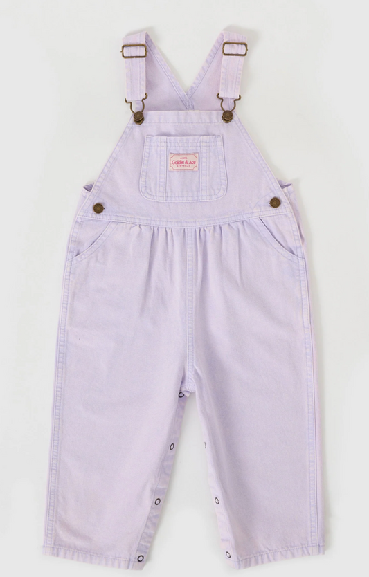 Austin Vintage Washed Denim Overalls Mauve