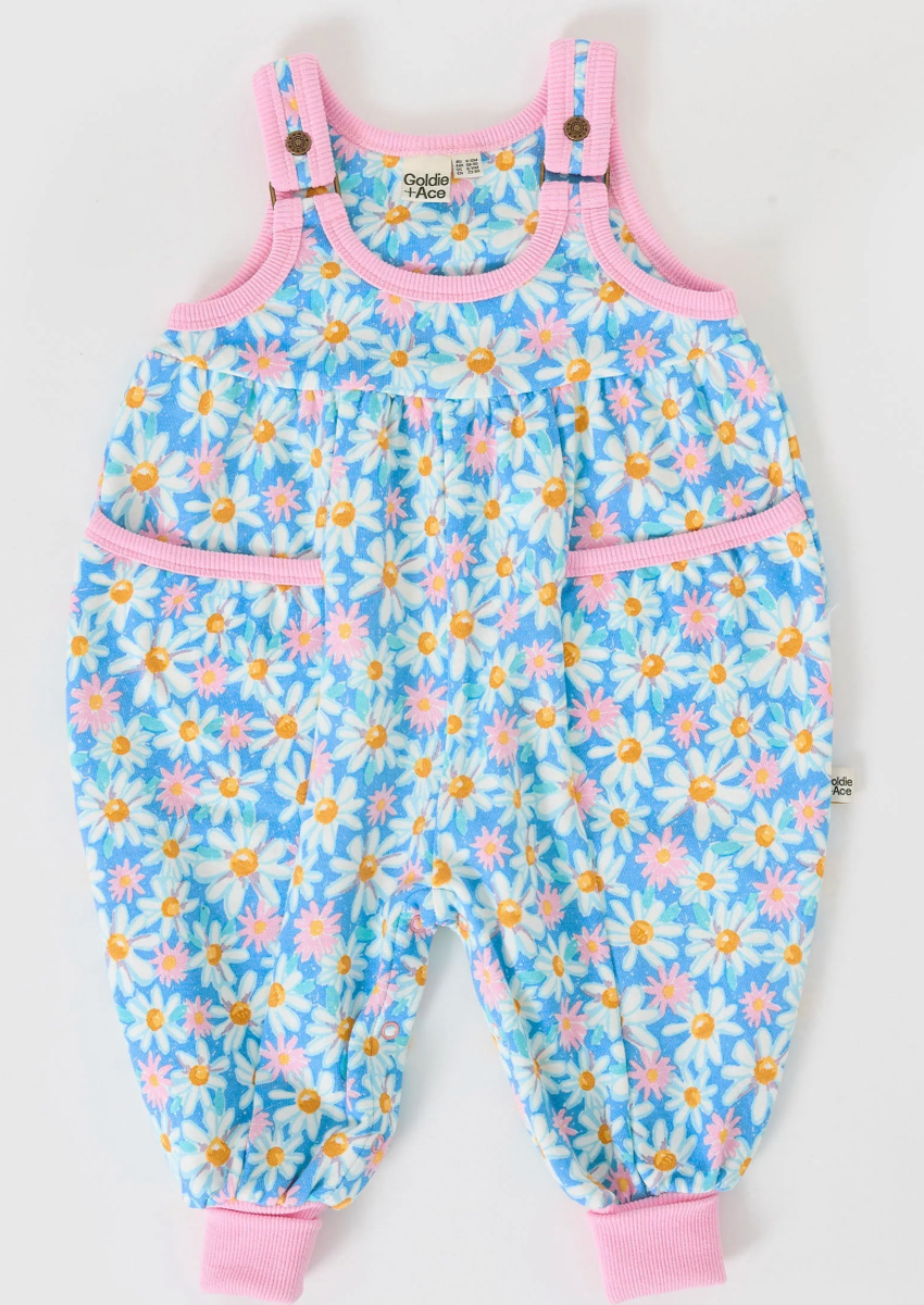Seaside Daisy Balloon Overall Romper