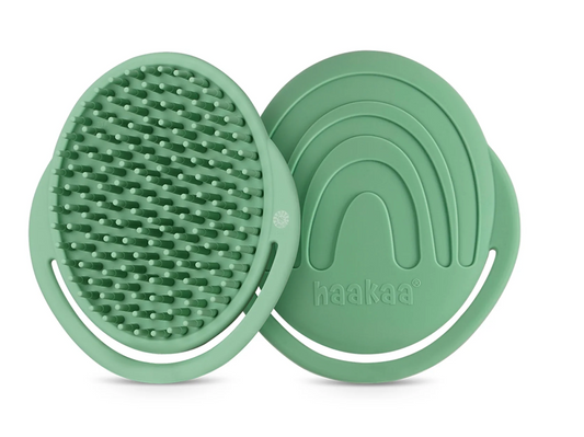 Haakaa Rainbow Silicone Shampoo Brush - Pea Green