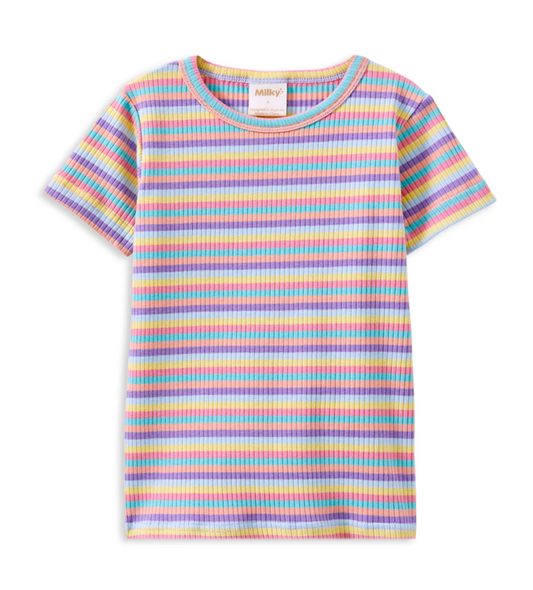 Multi Stripe Rib Tee