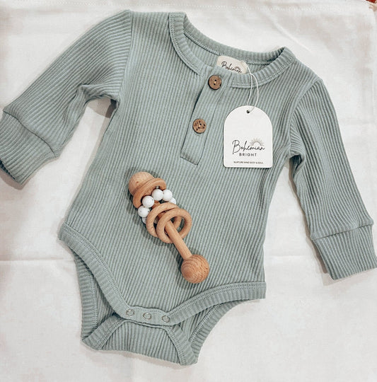 Cotton Rib Knit Romper