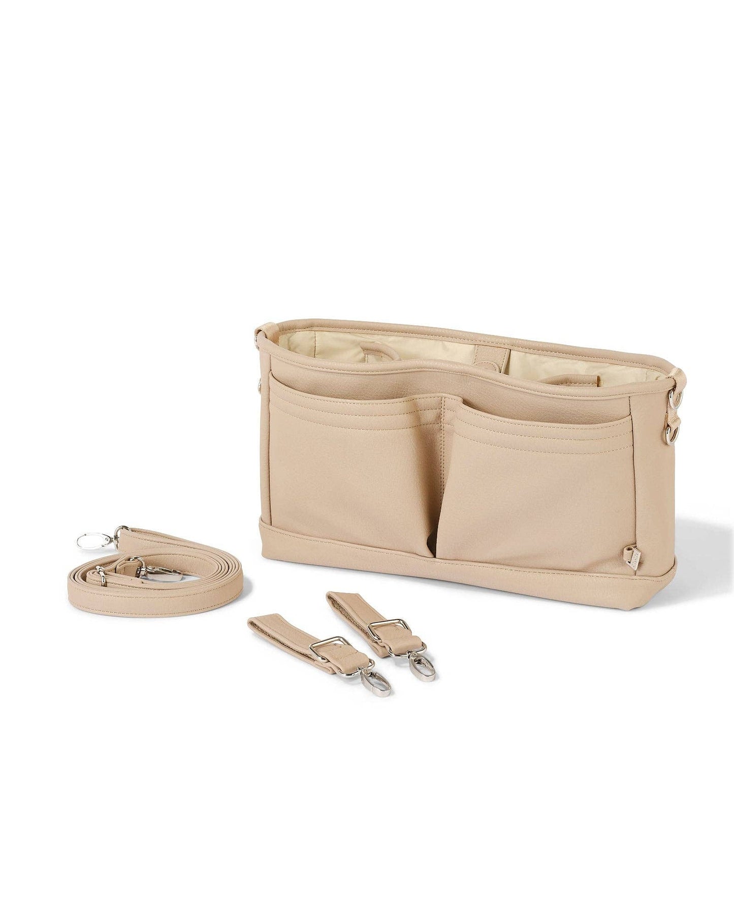 Signature Pram Caddy - Oat Dimple Vegan Leather
