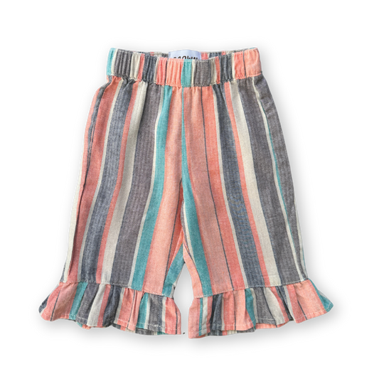 Summer Stripe Cotton Frill Pant