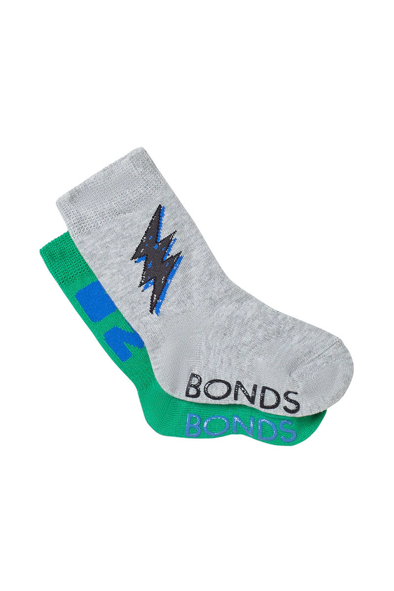 Baby StayOn Crew Socks - 2 Pack