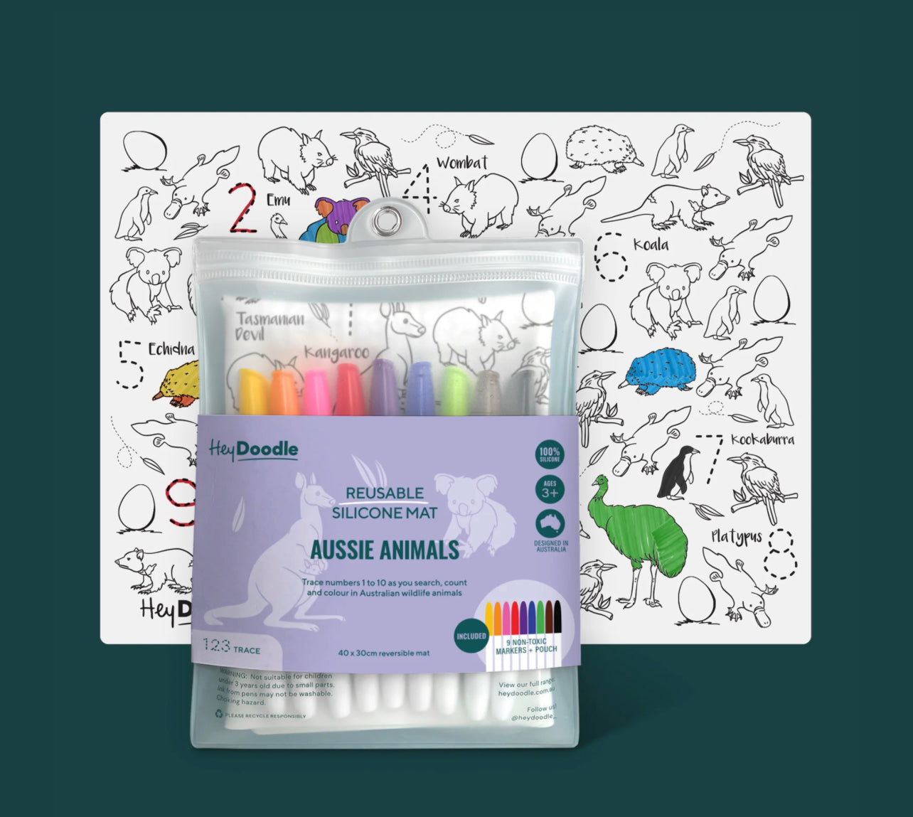 Hey Doodle Reusable Colouring Mat A3