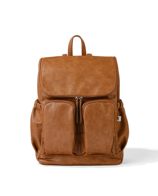 Signature Nappy Backpack - Tan Vegan Leather