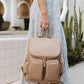 Signature Nappy Backpack - Oat Dimple Vegan Leather