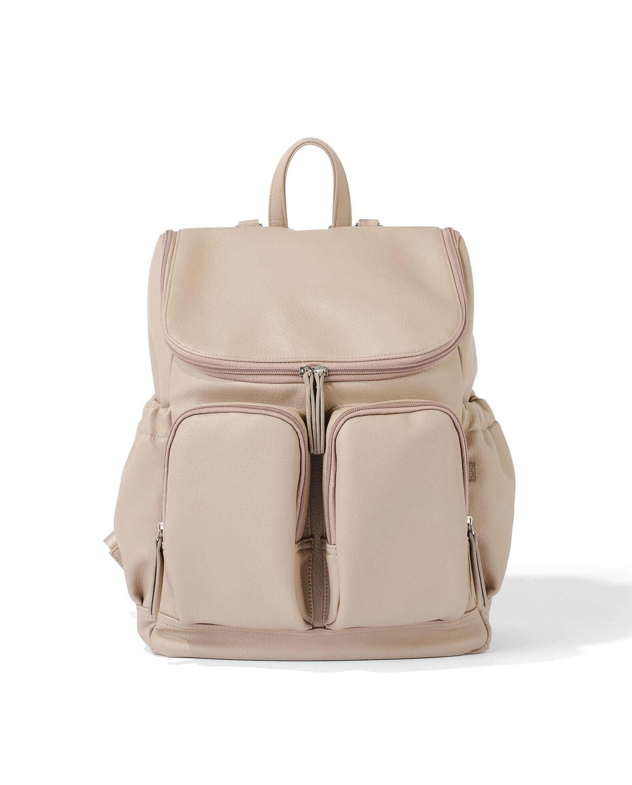 Signature Nappy Backpack - Oat Dimple Vegan Leather