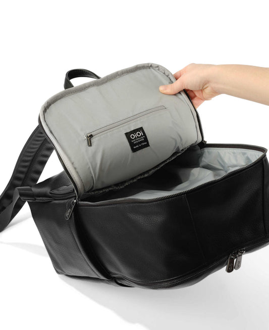 Multitasker Nappy Backpack - Black Vegan Leather