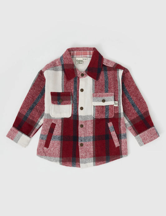 Rowan Check Shirt Brick/Navy