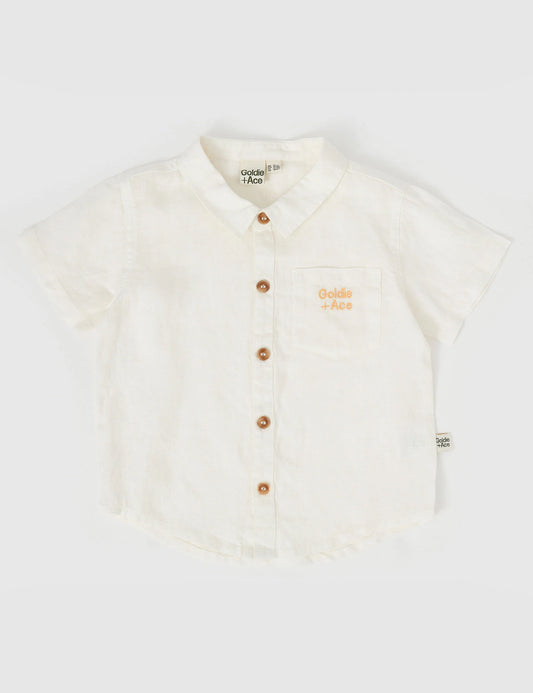 Holiday Linen Shirt Ivory