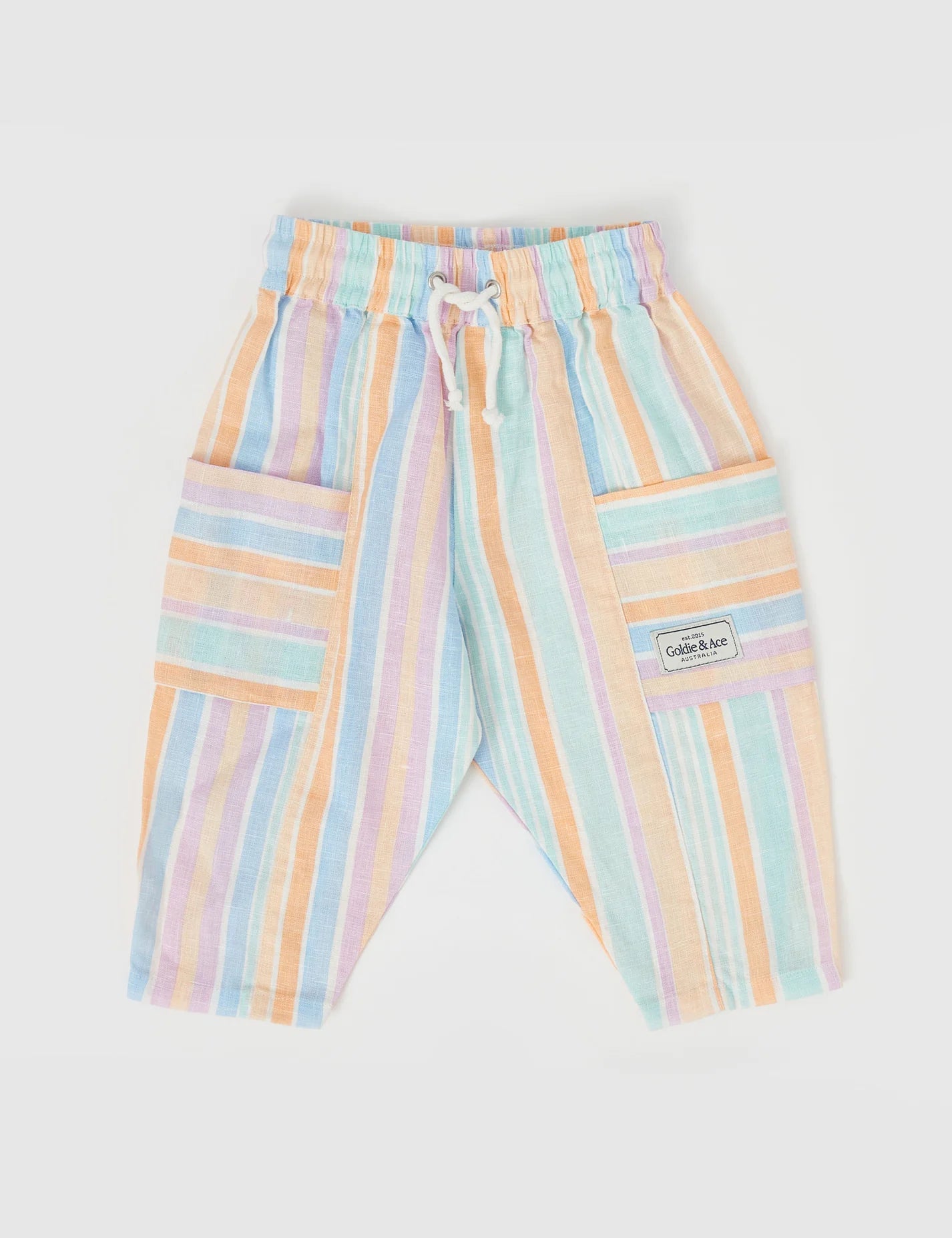 Kit Linen Pocket Pant Pastel Stripe