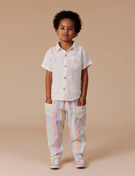 Kit Linen Pocket Pant Pastel Stripe