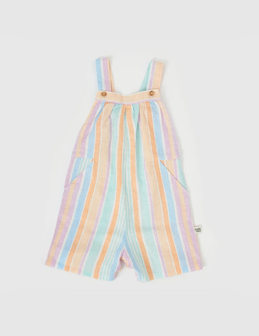 Capri A Line Shortalls Pastel Stripe