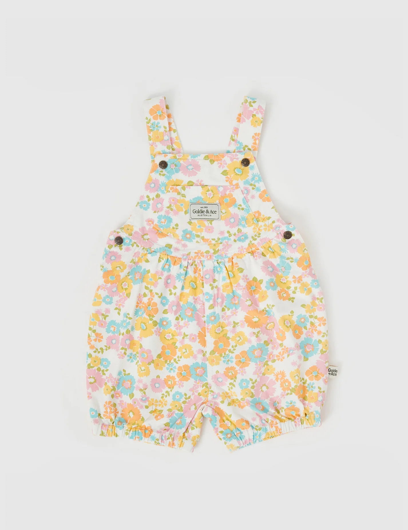 Bessie Bubble Shortalls Flower Child Yellow Multi