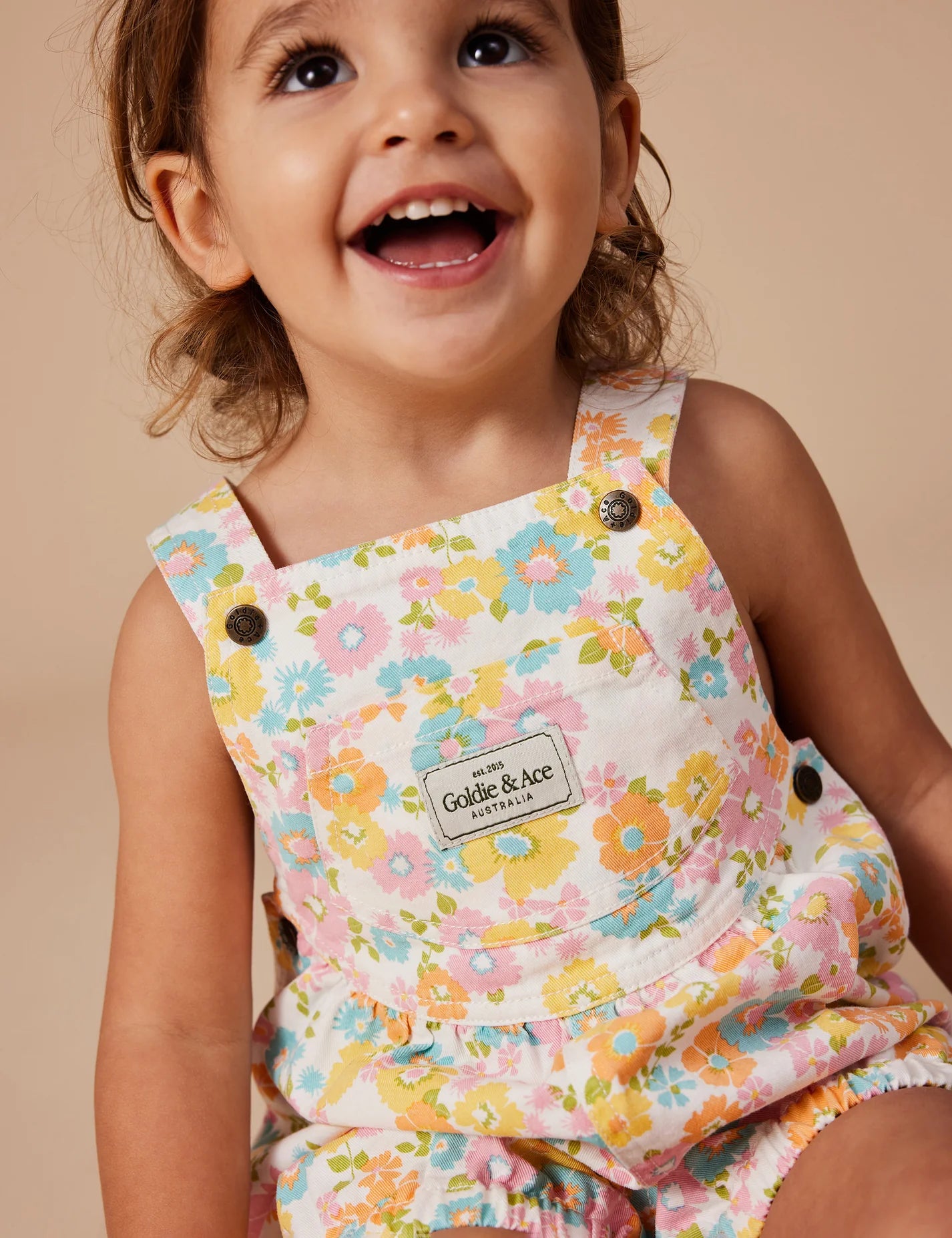 Bessie Bubble Shortalls Flower Child Yellow Multi