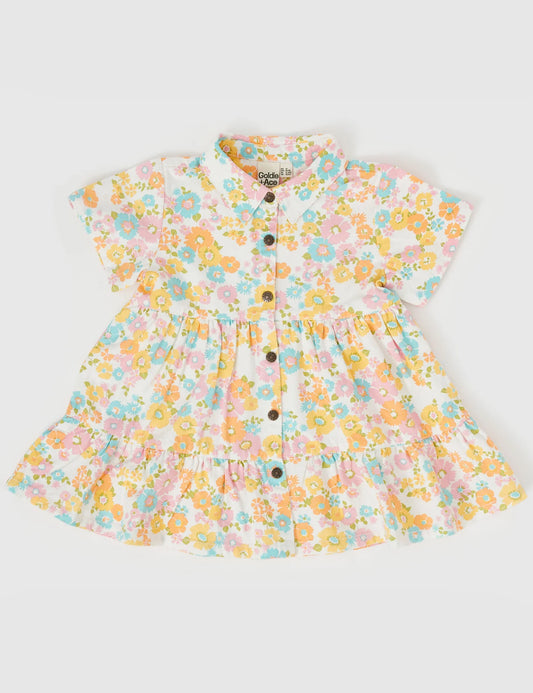 Monica Dress Flower Child Yellow Multi