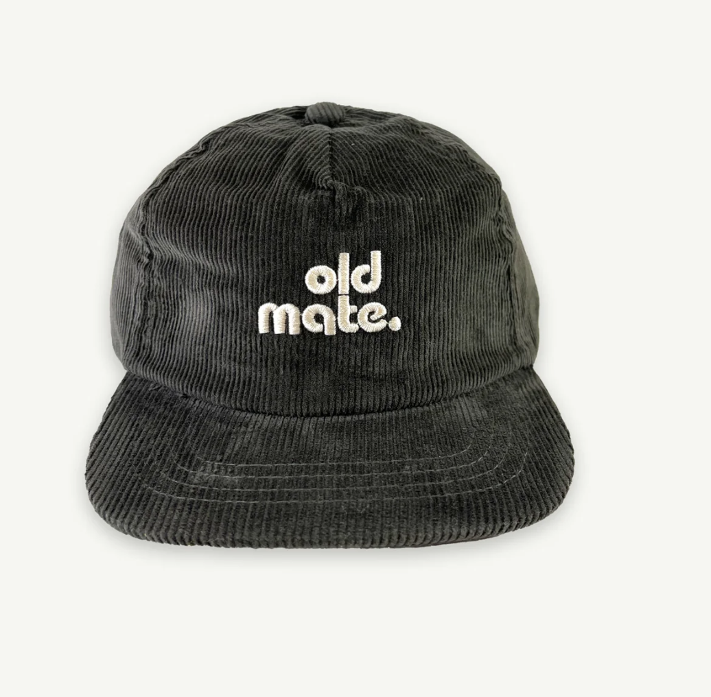 Old Mate Kids Cord Cap - Dark Khaki