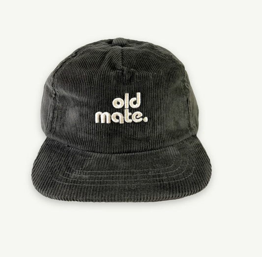 Old Mate Kids Cord Cap - Dark Khaki