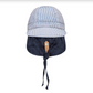 'Lounger' Baby Reversible Flap Sun Hat - Charlie/Indigo